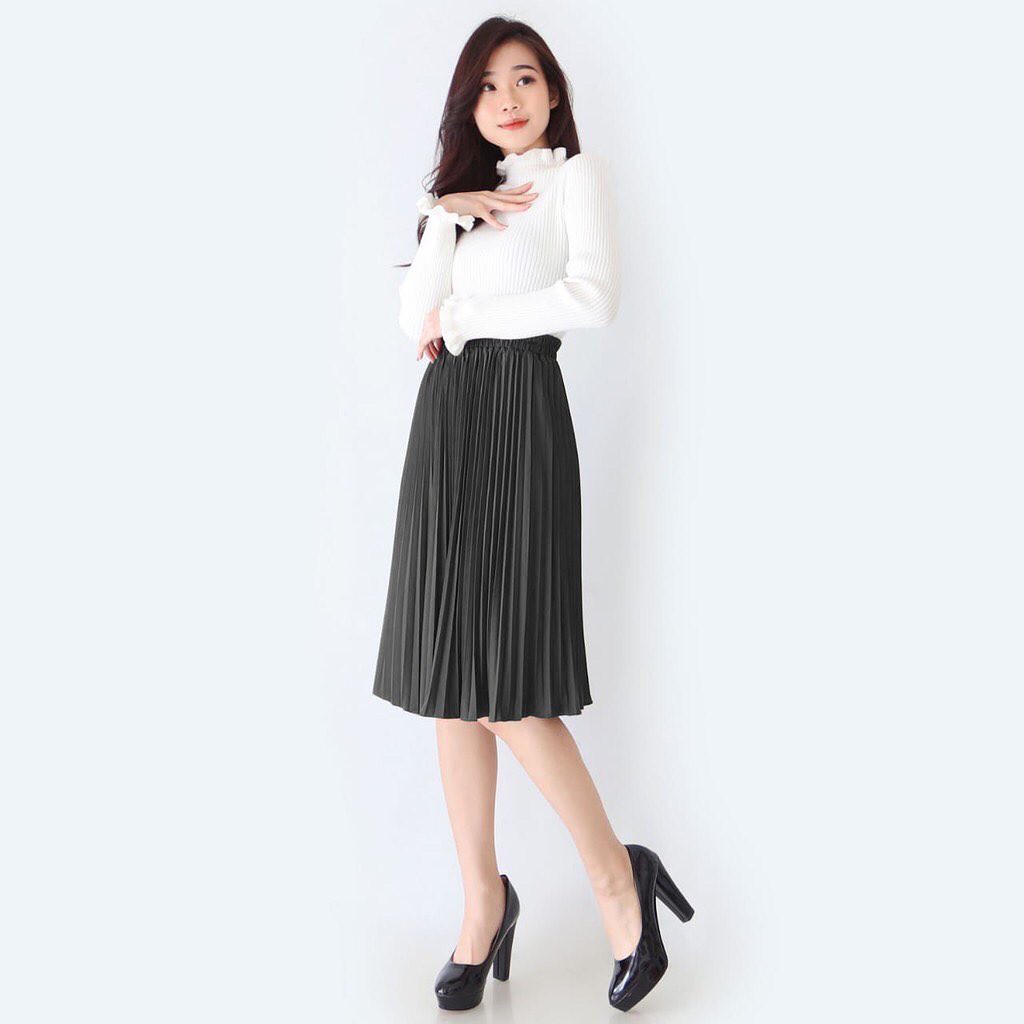 ROK PLISKET pendek selutut / rok wanita short / rok mini premium - Gambar 4