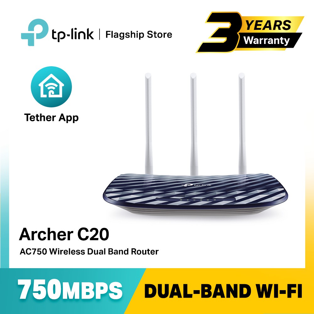 TP-Link Archer C20 AC WiFi 750 MBPS Wireless Router