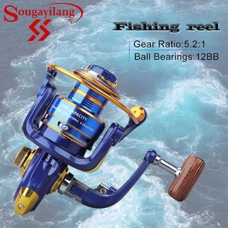 Sougayilang Fishing Spinning Reel Metal Spool Max Drag 8KG High Speed Carp  Fishing Reel Spinning for Sea Saltwater Fishing Reel