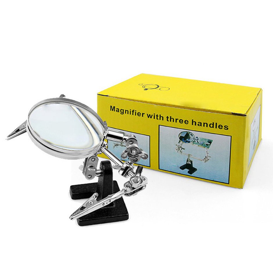 Helping Third Hand Tool Soldering Stand With 5X Welding Magnifying