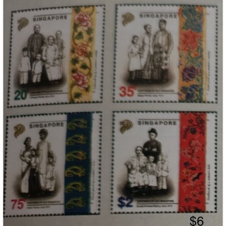 SINGAPORE 1976 PERIOD BRIDAL COSTUMES COMP. SET OF 3 STAMPS SC#257-259 IN  MINT