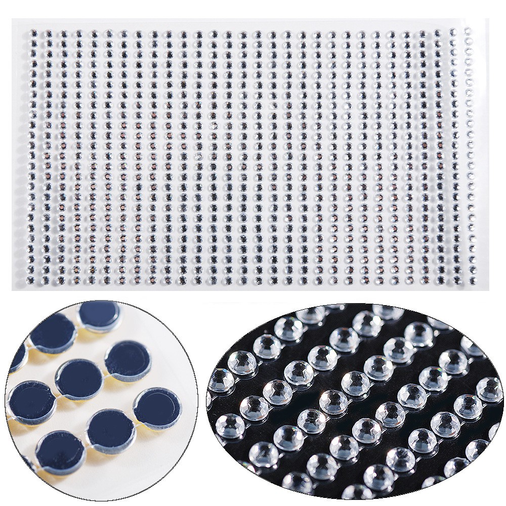 Gold Rhinestone DIY Sticker Sheet - Self Adhesive Bling Diamond Crystal Decal For Car, Phone, Crafts
