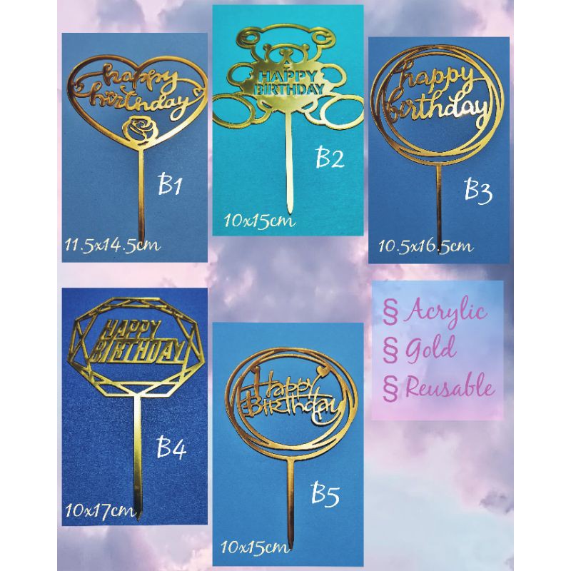 Acrylic Cake Toppers - Birthday - cute designs! | Shopee Singapore