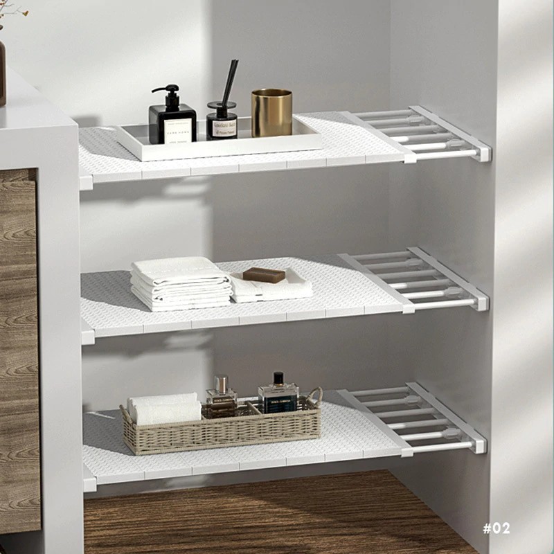 Extendable Wardrobe Shelf Adjustable Closet Organizer Rack | Shopee ...