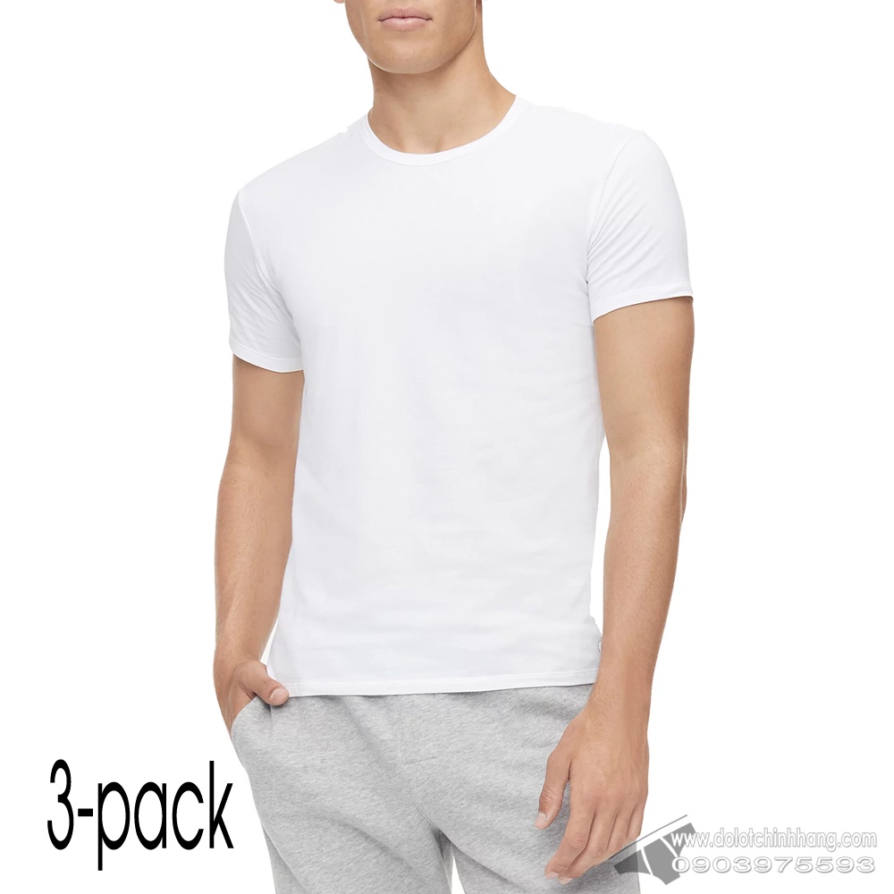 Calvin Klein Men's 3-Pack Classic Crew Neck T-Shirt, White, Small