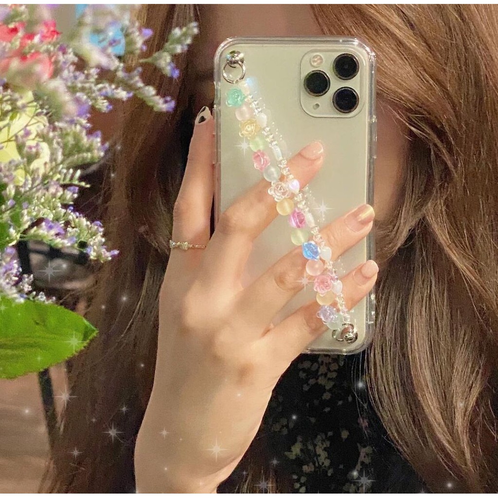 Laser Shiny Bracelet Soft Case For iPhone 14 13 12 11 Pro Max XR XS Max X 7 8 14 Plus SE 2020 12 13Mini Clear Cover