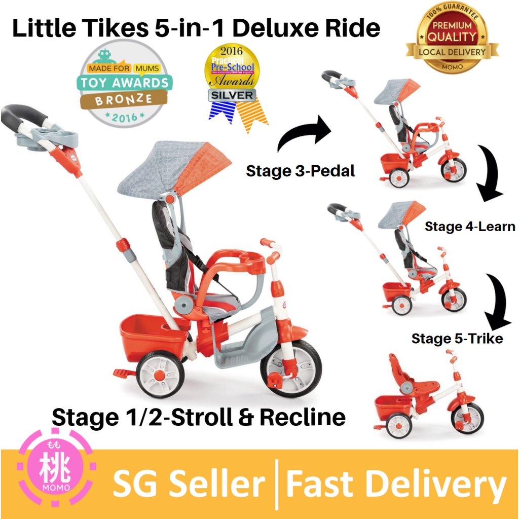 Little Tikes 5 in 1 Deluxe Ride and Relax Reclining Trike Red Shopee Singapore