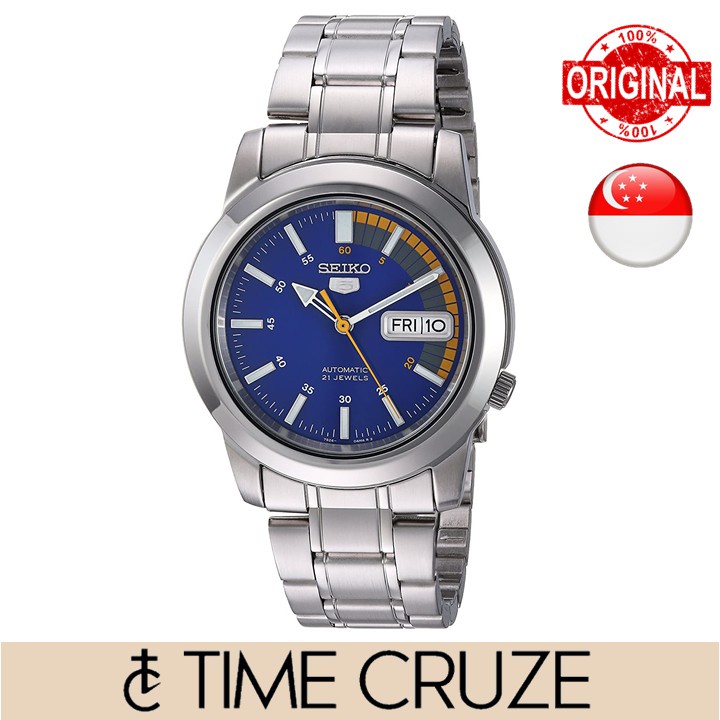 Time Cruze Seiko 5 Automatic Blue Dial Speed Meter Men Watch SNKK27 SNKK27K1 SNKK27K Shopee Singapore