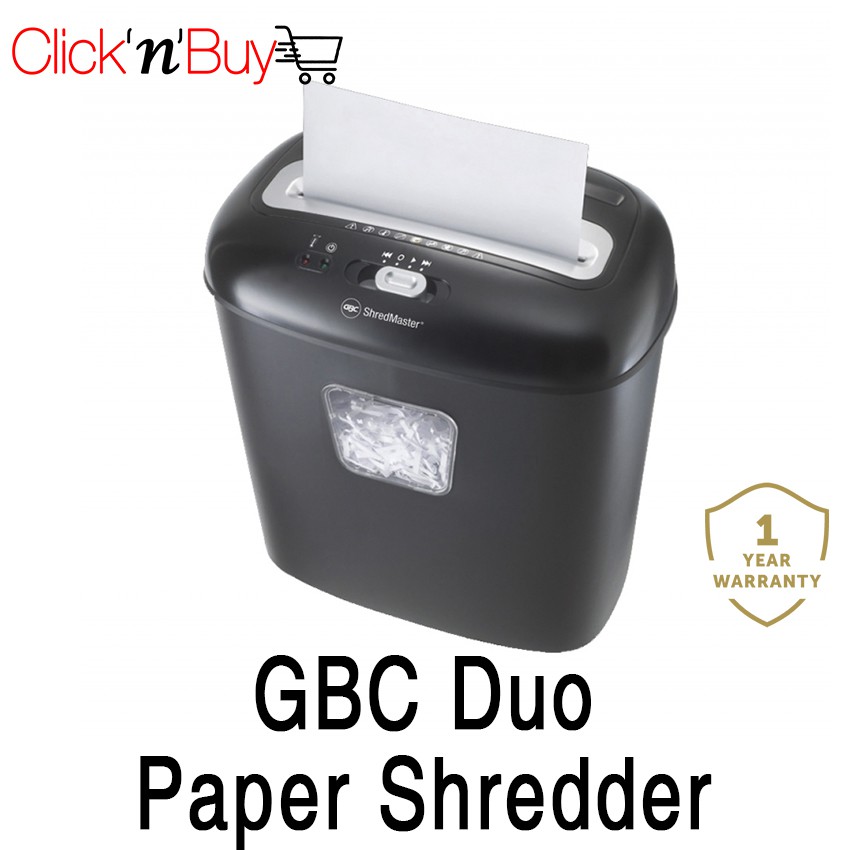 GBC Duo Paper Shredder. CD Shredding Capability. 4 x 45 mm Confetti Cut