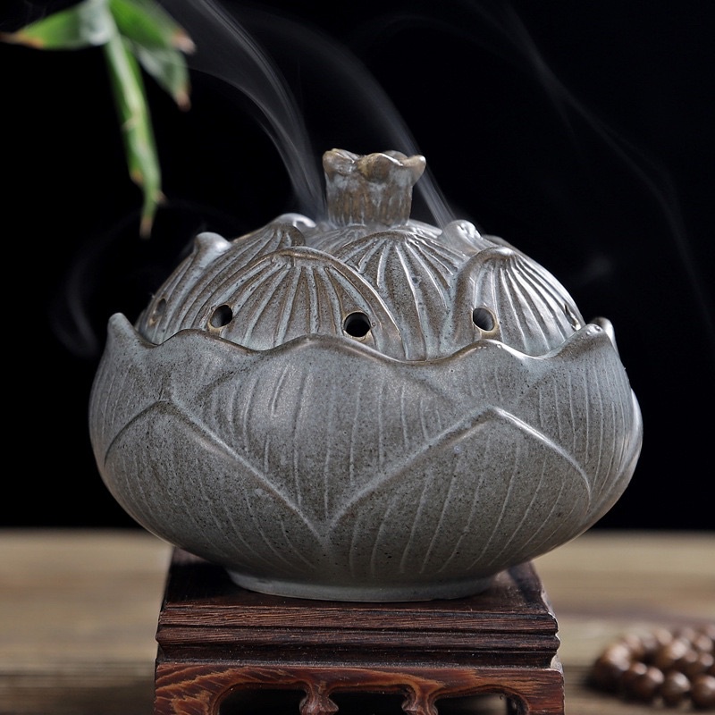 SG Seller】【雨宝林】Celadon incense burner ceramic copper cover