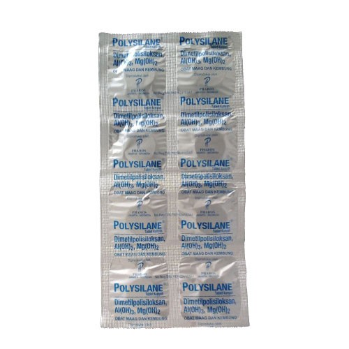 (1 Strip ) Polysilane Tablet / Obat Maag / Sakit Maag / Asam Lambung / Kembung / Gastritis - Gambar 2