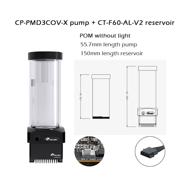 Bykski CP-PMD3COV-X-CT60-V2 10W DDC Combo Pump + Reservoir Maximum 5000RPM  / Flow Lift 6 Meter / 600L/H Water Cylinder Tank Length 100/150/200mm For  PC Water Cooling | Shopee Singapore