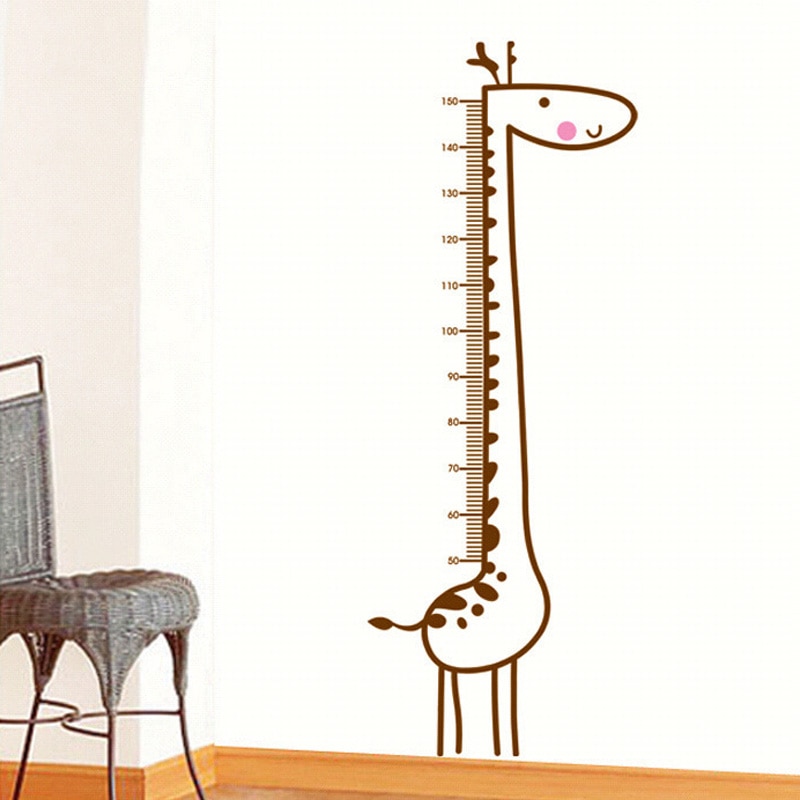 Cartoon Giraffe Height Measure Wall Sticker backdrop For Kids Rooms ...