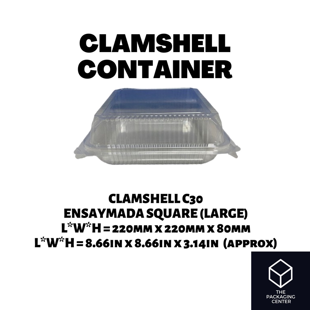 Clamshell Packaging Container OPS Plastic Material [ Ensaymada Square