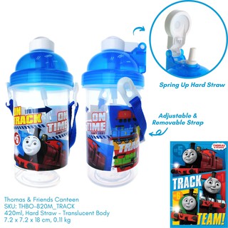 Thomas and Friends Blue Water Bottle with Sanitary Cap and Strap