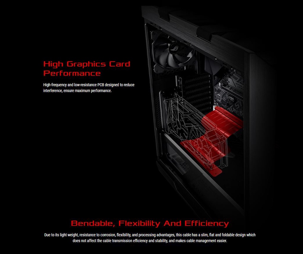 ASUS RS200 ROG Strix 240mm PCI-E x 16 Riser Cable with 90 Degree ...
