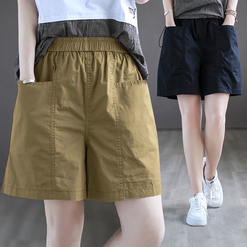 2022 Women Cotton Shorts Pure Cotton Shorts, Loose And Thin Pants, New Wide-Leg  Summer Thin High-Waist All-Match Five-Point Casual Shorts