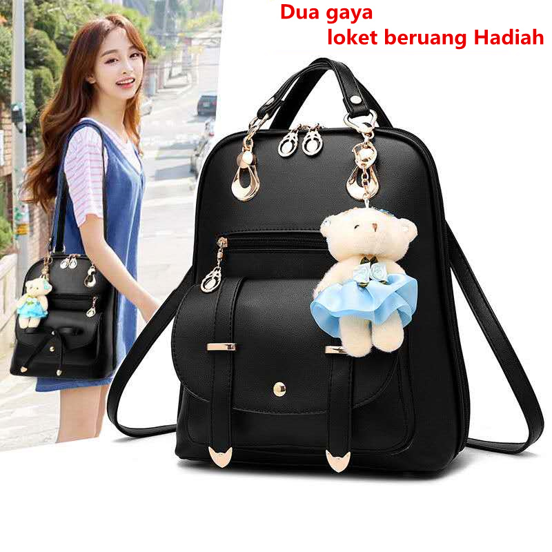 ready Stock Korean Backpack for Women Leather Travel 14 Inch