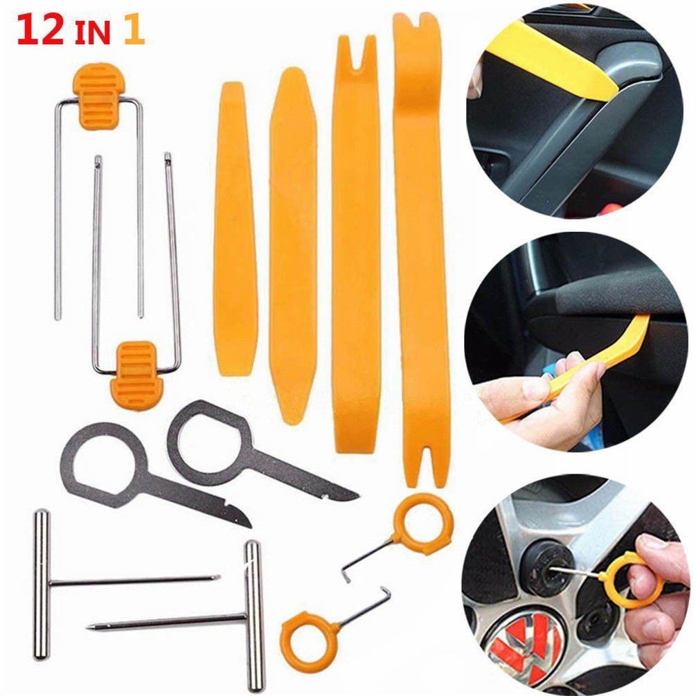 12pcs Car Radio Audio Door Clip Panel Trim Dash Removal Pry Tool Kit