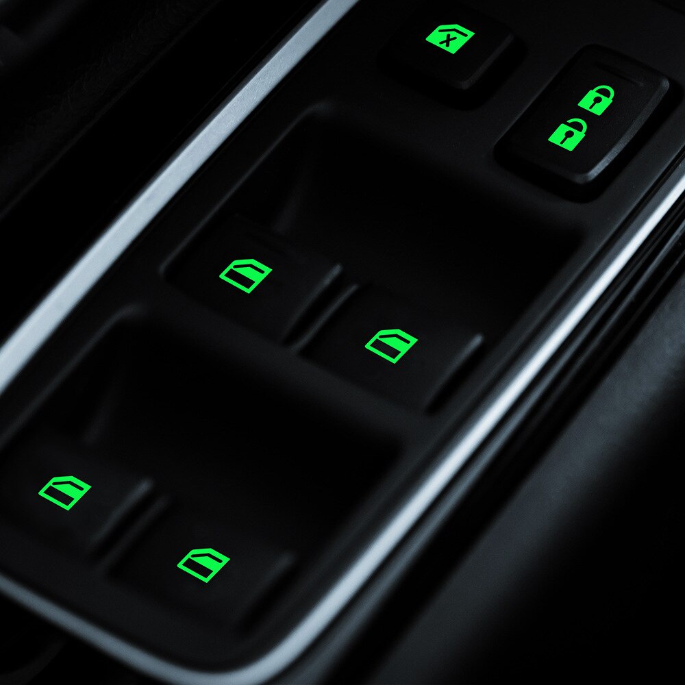 Car window button luminous sticker lifter switch night fluorescent car interior decals stickers car accessories