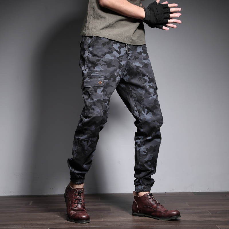 Large tactical cargo pants Black