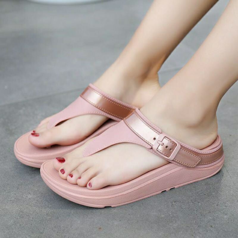 36 40 korean flip flop for women Fashion non slip slope heel