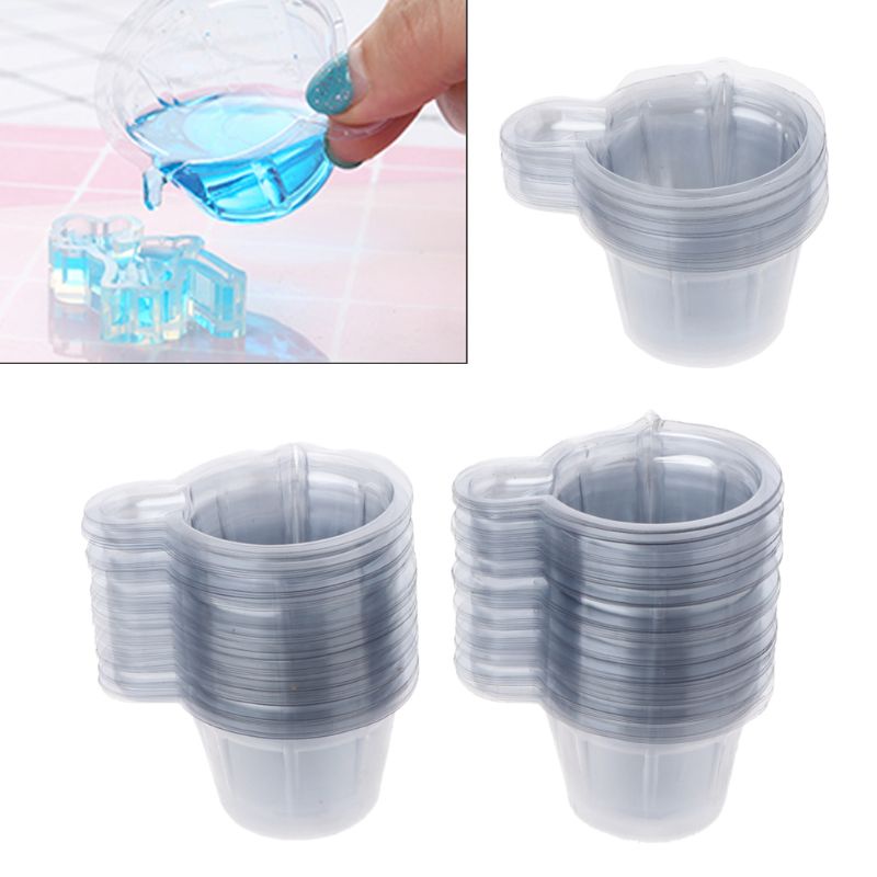 KING 20/100Pcs Disposable Plastic Cups 40ML Crystal Glue Dispenser for ...