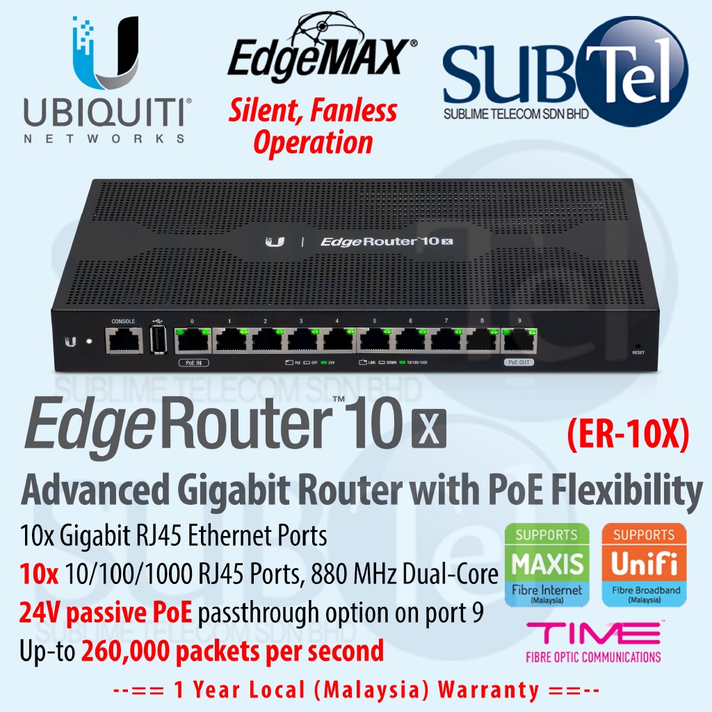 Malaysia] Ubiquiti ER10X EdgeRouter 10X 10 port Gigabit Router