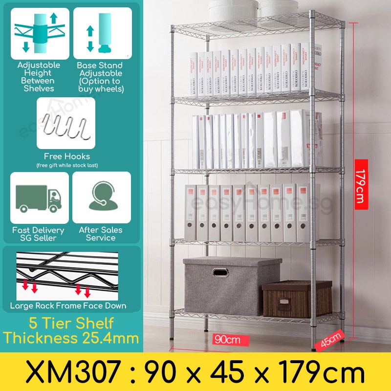 Easyhome.sg XM307 Storage Shelves Kitchen Rack Large Storeroom Bomb