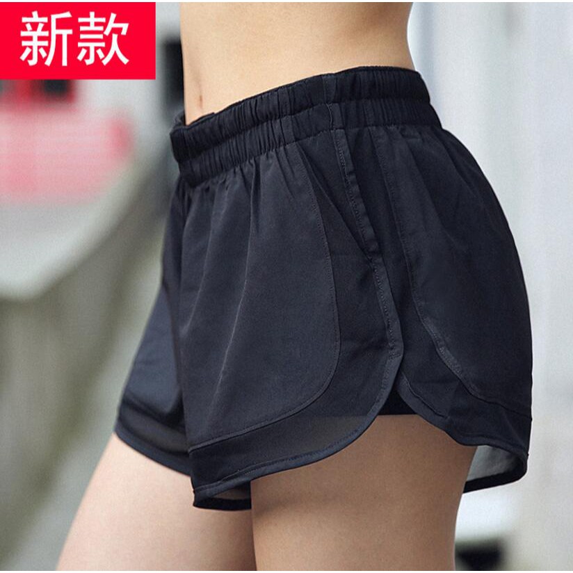 women sport Anti-lighting two in one double short running fitness yoga Pants