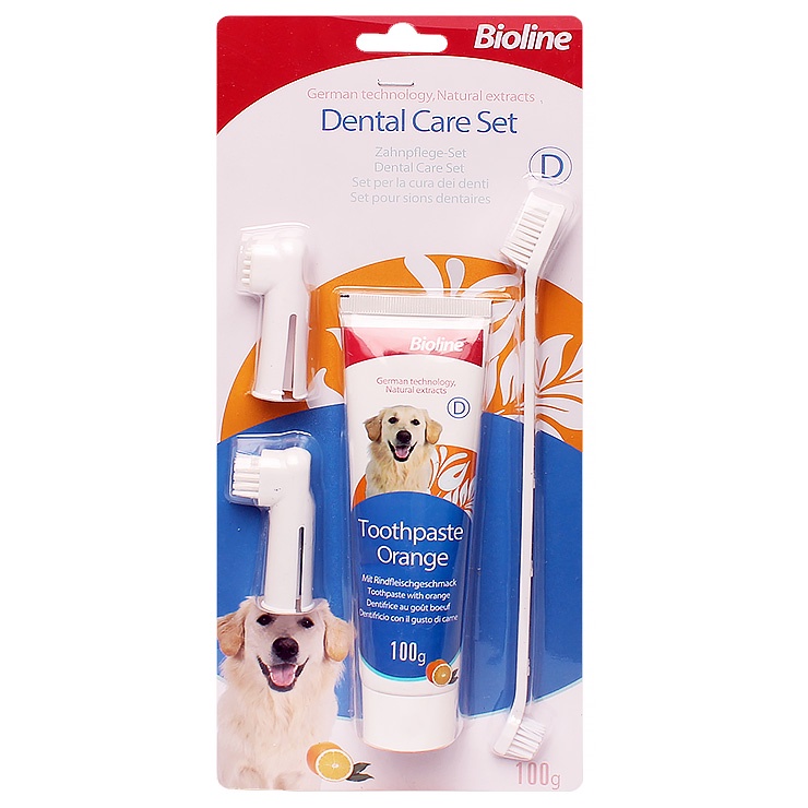 Bioline Dog Dental Care Set 100g Orange Flavour Shopee Singapore