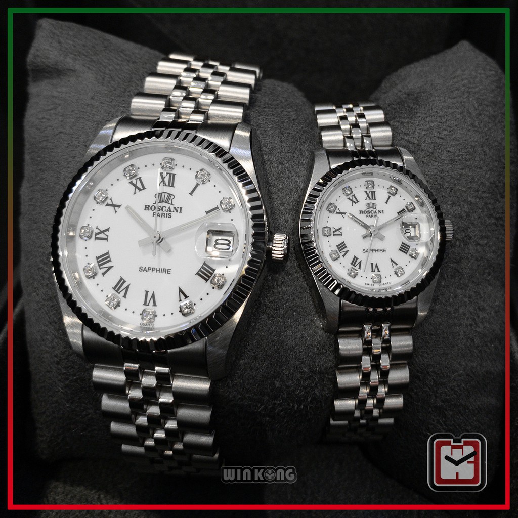 ROSCANI PARIS Couple Watch 497+398 Silver | Shopee Singapore
