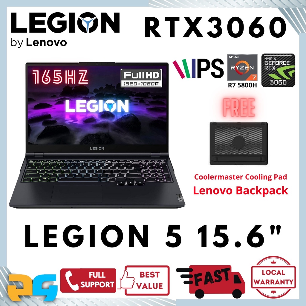 Lenovo LEGION 5 15.6 Gaming Laptop - AMD Ryzen 7 5800H - GeForce RTX 3060  - 165Hz 1080p - Windows 11 - Phantom Blue