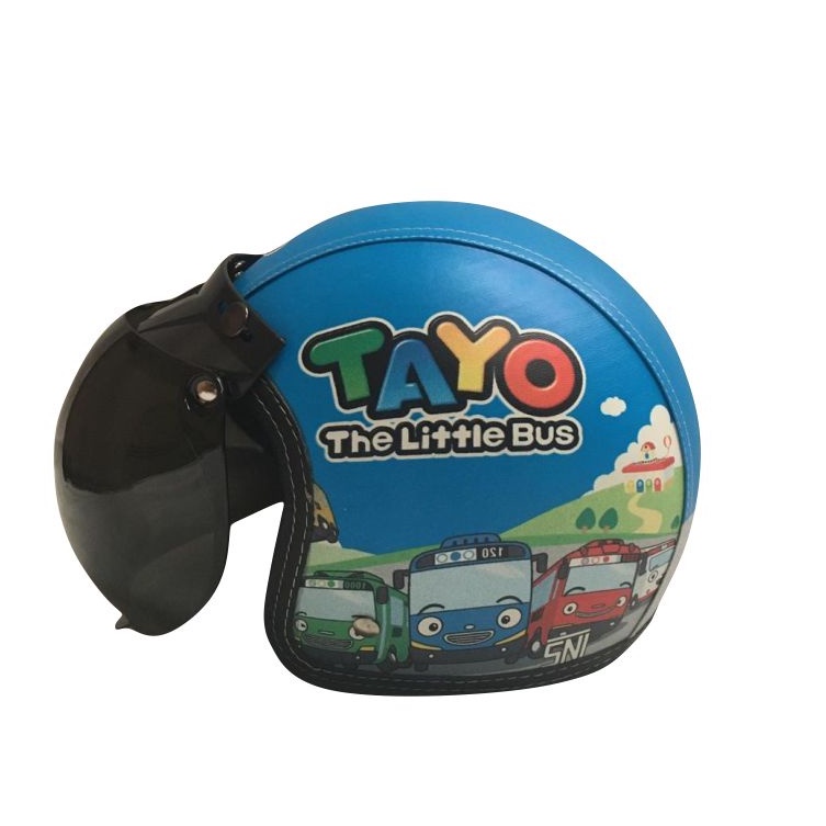 Helm Bogo/helm Anak SNI full kulit motif mobil bus lucu(3-6 thn) free kaca