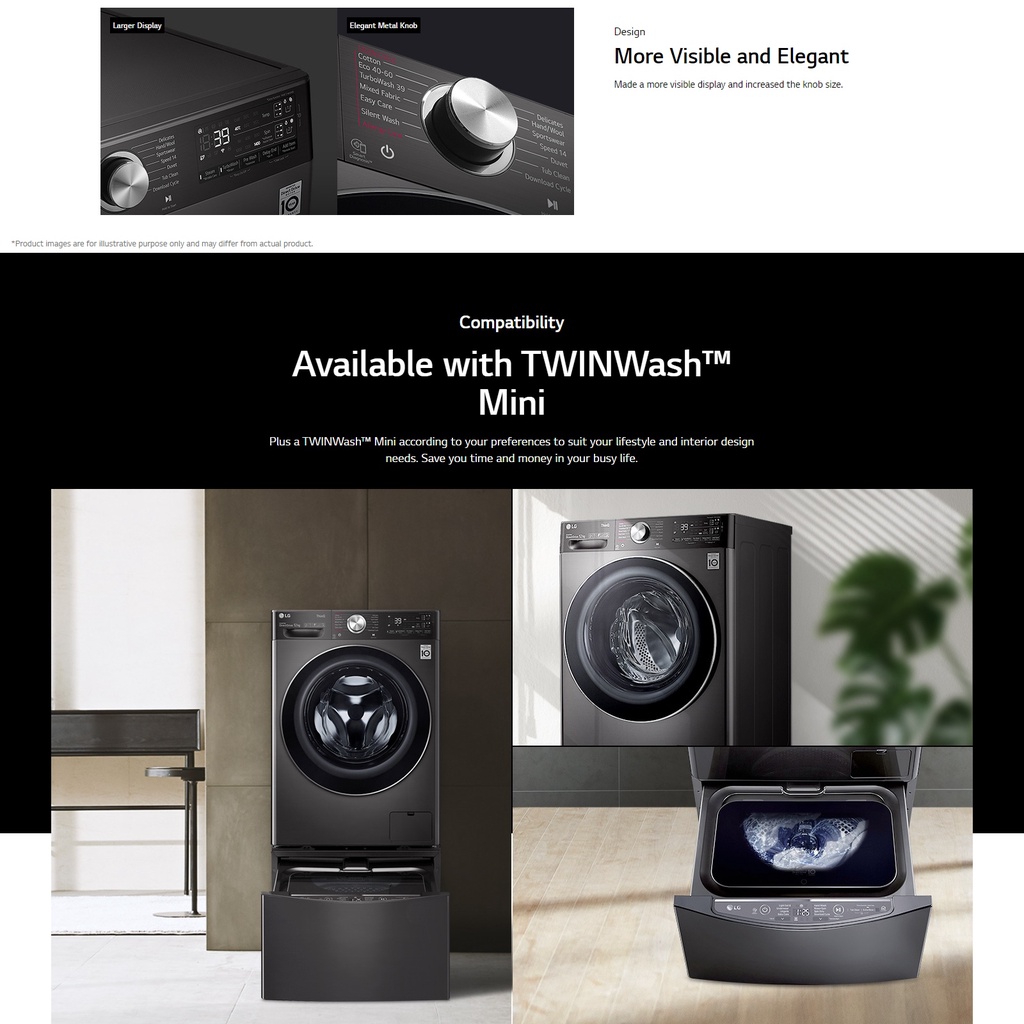 2.5KG TWINWash™ Mini Washing Machine in Black