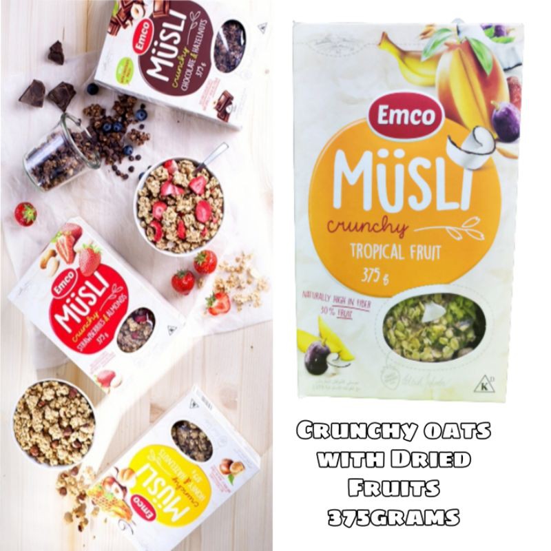 Emco Musli Crunchy Cereal with Dried Fruits (375g) Shopee Singapore