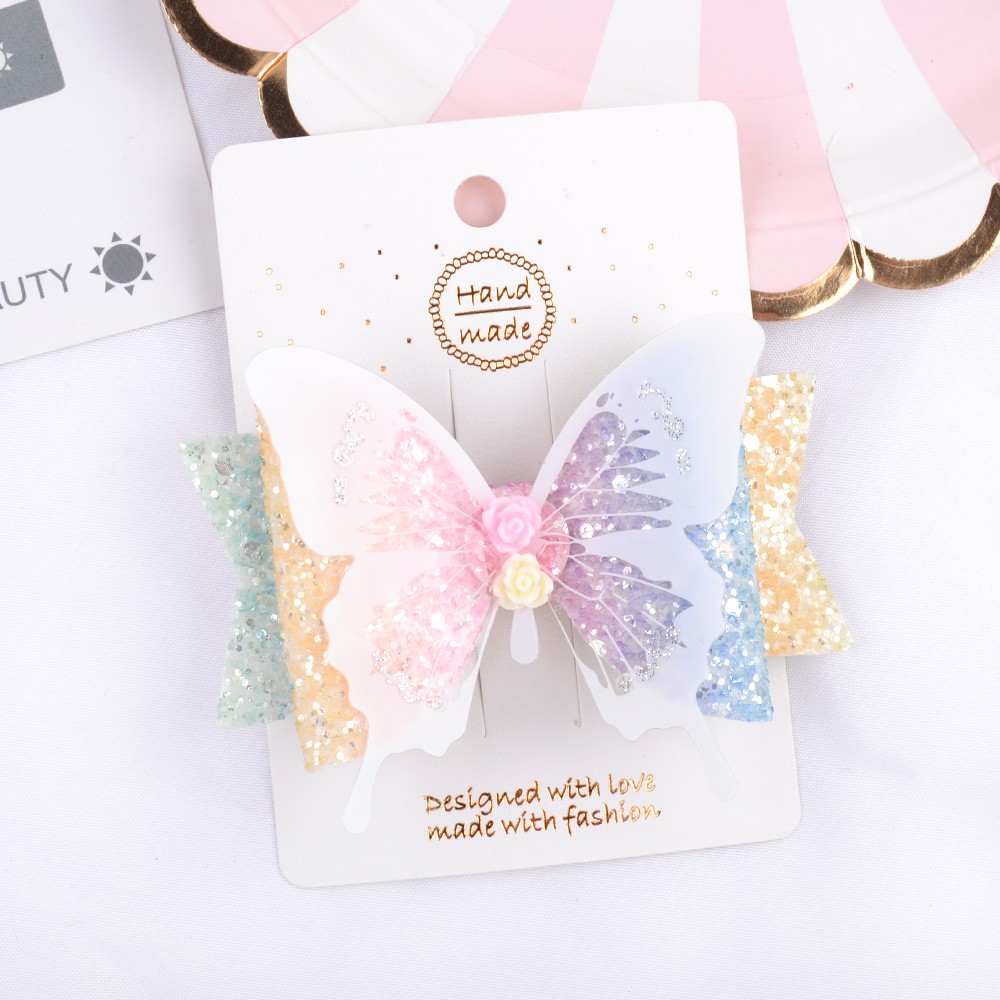 3.54 Inch Baby Girl Sparkling Butterfly Wings BB Hairpin Flower Bow Hair  Accessories | Shopee Singapore