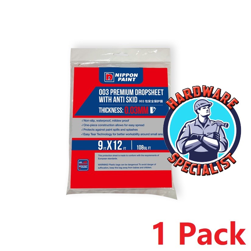 Nippon Plastic Drop Cloth 9x12ft (Painting Cover / Renovation Cover