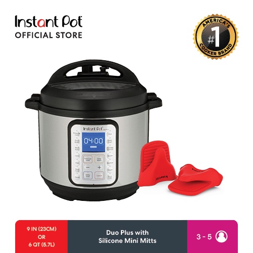 Instant Pot Duo PLUS 9 IN 1 with Mini Mitts Multi Use Smart Pressure Cooker Slow Cooker Sous Vide Cake Maker Rice C