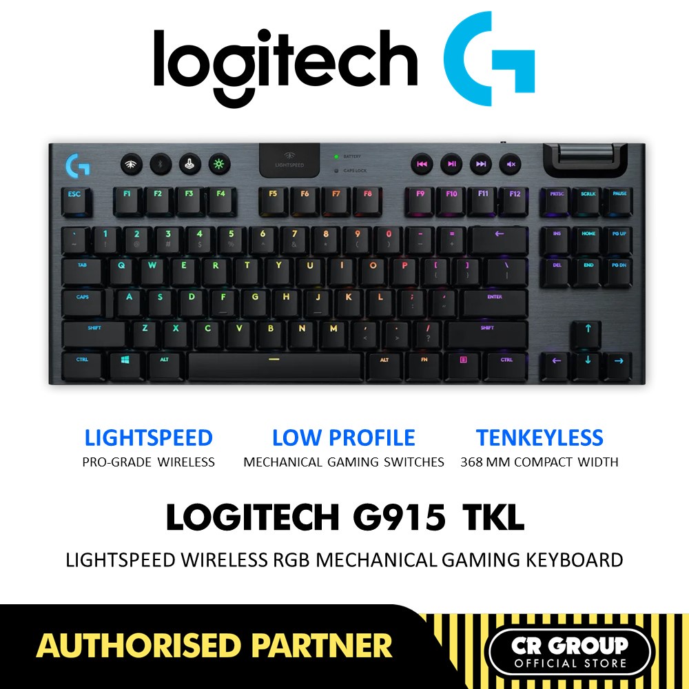 LOGITECH G915 TKL TENKEYLESS LIGHTSPEED WIRELESS RGB MECHANICAL