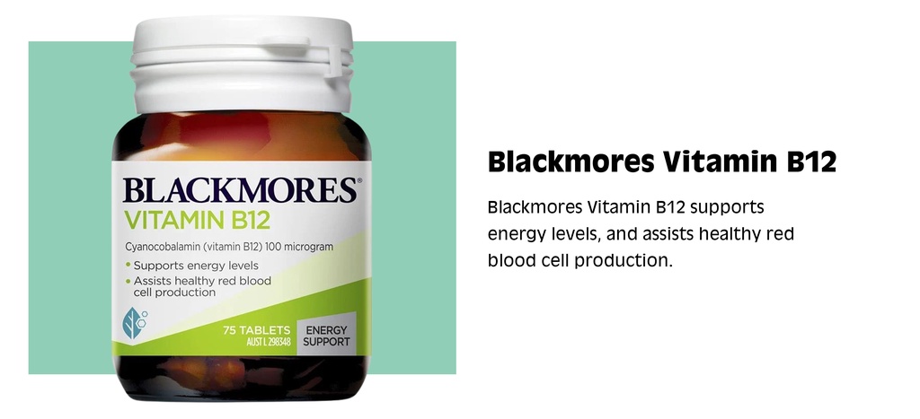 Blackmores Vitamin B12 75 Tabs (BaeBear.sg) | Shopee Singapore