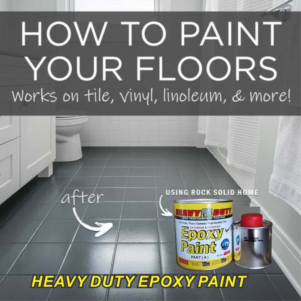 HEAVY DUTY EPOXY WATERPROOF FLOOR PAINT ( 1L ) [ Include Hardener ] CAT