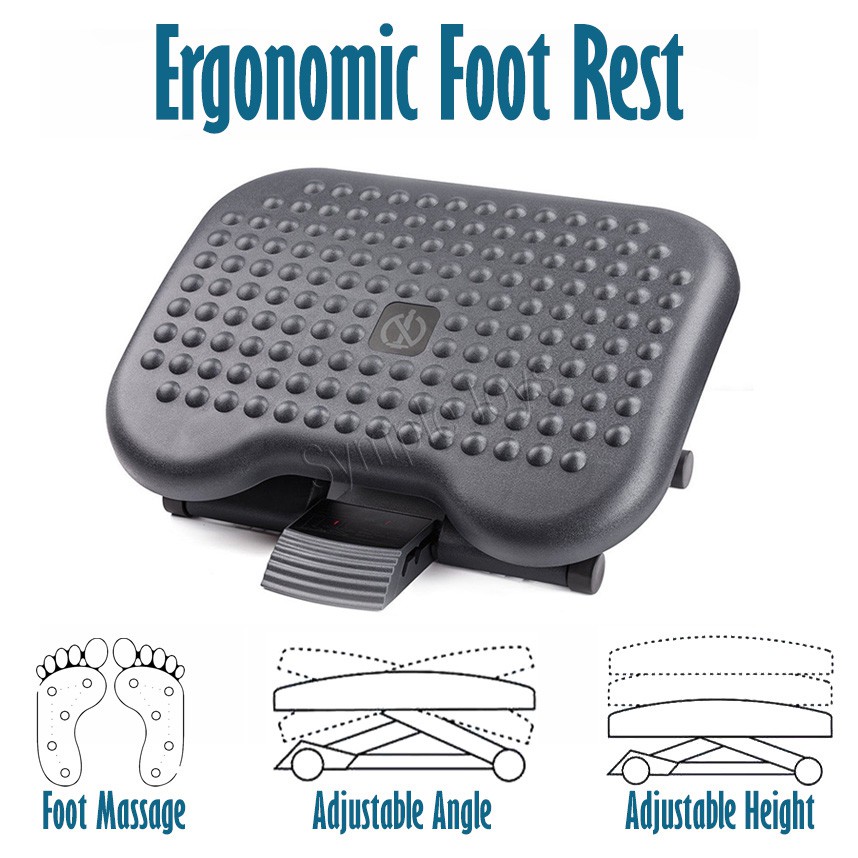 Ergonomic Adjustable Height Foot Rest | Shopee Singapore