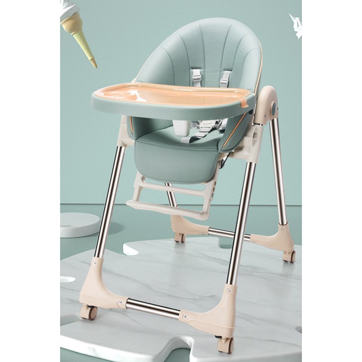 Baby High Chair Premium PU Leather Reclining Adjustable Waterproof Baby Child Kids High Chair Booster Dining Support Seat Shopee Singapore
