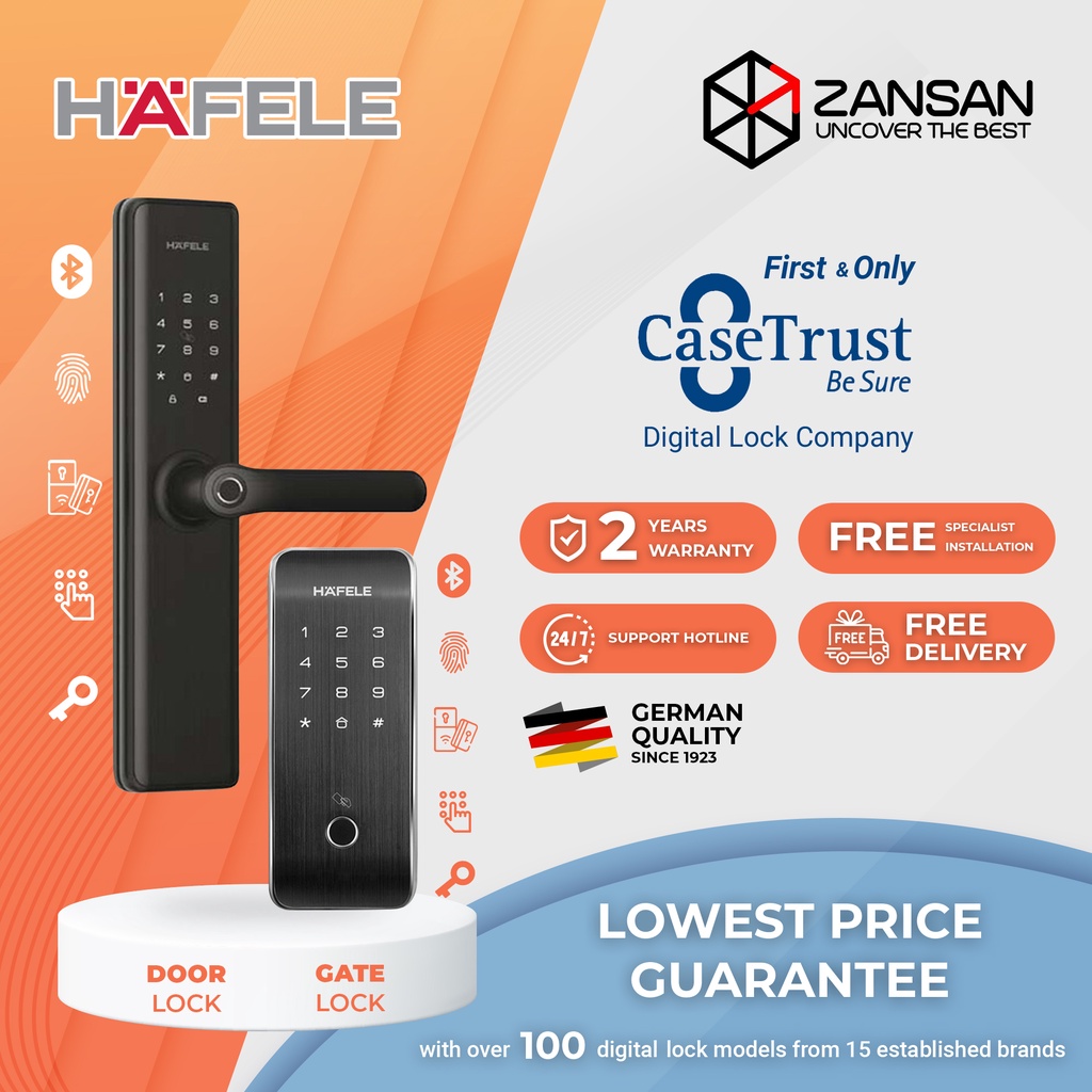 Hafele DL7600 Digital Door Lock [Optional GL5700 Gate Lock] [5 Ways to