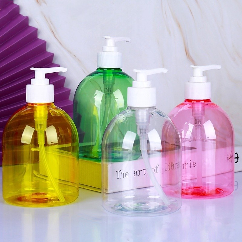 [Random Color]500ml Pump Bottles Empty Plastic Pump Lotion Bottles