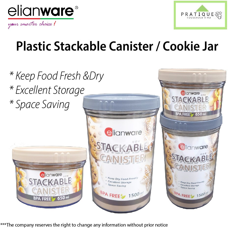 Elianware Stackable Canister / Cookie Jar / Food Storage / Snack ...