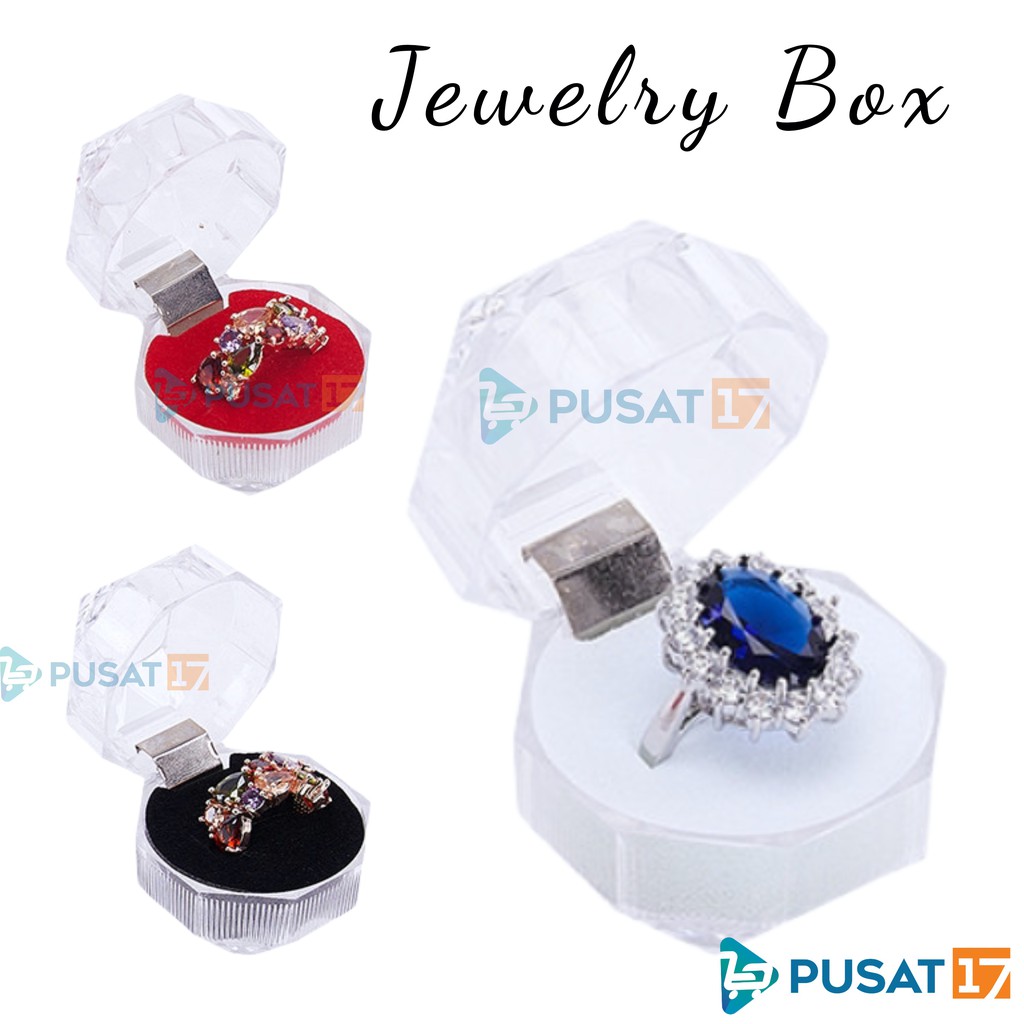 KOTAK CINCIN CRYSTAL TEMPAT CINCIN ANTING PERHIASAN BOX CINCIN AKRILIK KRISTAL RING BOX GIFT JEWELRY