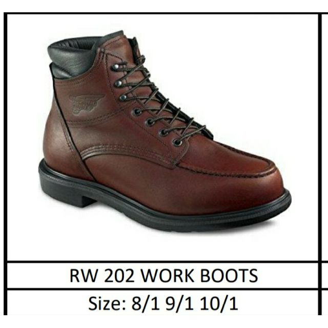 Red wing size on sale down