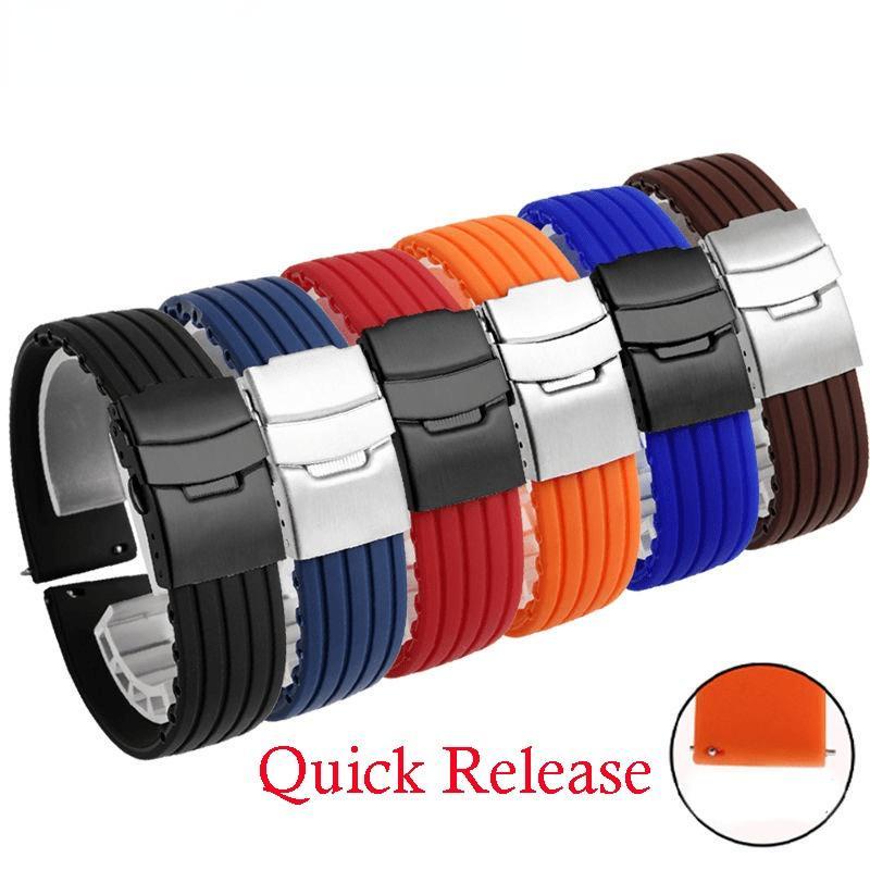 Rubber Strap Fossil Watch Bands 24mm 20mm 22mm Quick Release